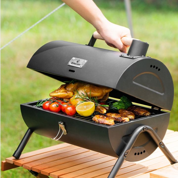 【Ready Stock】Barbecue Grill Charcoal BBQ Grill Barbecue Outdoor Smoke  Griller Cooking Portable Foldable Camping Charcoal Stove Barbecue Stove