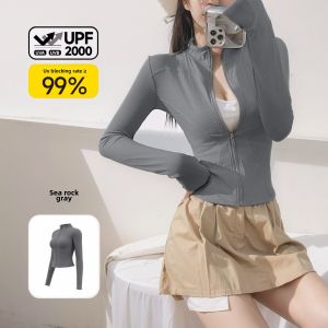 Sports Long Sleeves Quick-Drying Breathable Sun Protection Workout Clothes Skinny Slimming Outwear Running Training Yoga Clothes Quick Drying Clothes Women