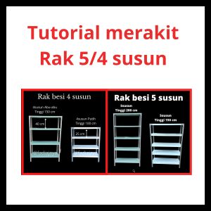 Rak Besi Susun Serbaguna 5 Tingkat 100x50x200 Rak Besi Siku Lubang 5 Susun Rak Gudang Besi Rakitan