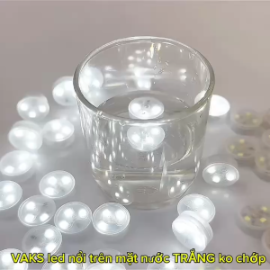 Combo 3 Đèn LED mini tròn NỔI trên mặt nước có pin sẵn màu TRẮNG ko chớp - trang trí bể cá hồ cá trên các bề mặt nước tạo nên không gian lung linh