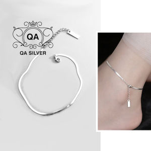Lắc chân bạc 925 sợi rắn mặt chữ nhật vòng nữ tối giản S925 MINIMAL QA SILVER Anklet AN210901