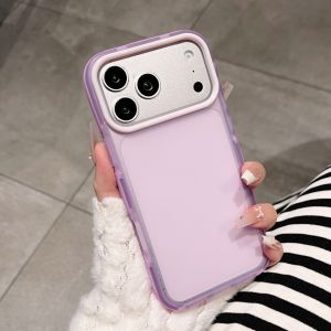 Dual Frame Matte Semi Transparent PC Phone Case For iPhone 16 15 14 13 17 Pro Max Shockproof Candy Color Frosted Anti Fingerprint Slim Hard Back Cover Large Camera Protector Casing For Women