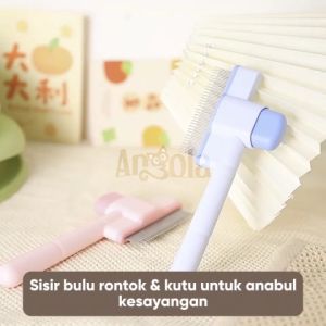 Angola Sisir Grooming Kucing Anjing Anti Kutu dan Bulu Rontok F42 Pet Flea Comb Brush
