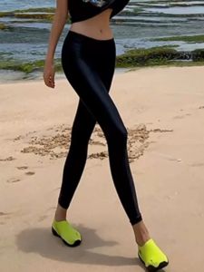 RAINBOW Women & Men Swimming Black Plain Long Pants Workout Leggings Fitness Gym Running Tight Slim Yoga Pants for Diving Surfing Snorkeling (Black)