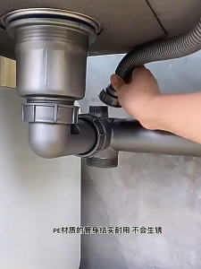 Flexible Kitchen Drain Pipe – Anti-Odor & Anti-Blocking with Single/Double Garbage Trap Sink Accessory for Bathroom Basins & Kitchen Sinks