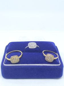 CINCIN SQUARE MP FULL UKURAN TANGGUNG / CINCIN PERAK ASLI SILVER 925 LAPIS EMAS/ CINCIN FASHION WANITA TERBARU