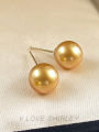 【 Minimalist Style 】 Nanyang Gold Pearl Ear Studs 18K Gold Natural Unoptimized Sea Pearls Plain Nail Simple Earrings. 