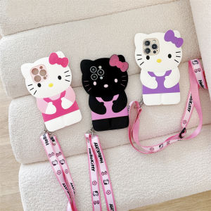 เคส OPPO Reno 8z/6z/7z 5/Reno 7/8/5/4/2F Realme C55/C35/C21y/C15 สายรัดปรับได้/C11/C3/F11 PRO/F9 PRO/F5 นิ่มแฟชั่นน่ารัก 3D เคส