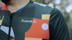Santic Men Cycling Jersey Road Bike Short Sleeve Shirts Powerband Breathable UV Protection BM24C02236