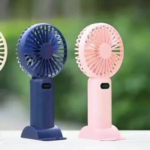 Quạt Để Bàn Mini Di Động Với 5 Tốc Độ Điều Chỉnh Sạc Type-C Giá Đỡ Điện Thoại Hiển Thị Mức Pin Dùng Cho Văn Phòng Và Ngoài Trời