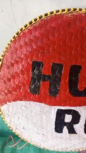 Tampah bambu kecil lukis motif HUT RI / nampan bambu lukis tema agustus
