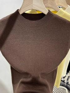 chaqi | French Style Slim Fit Short Sleeve T-Shirt Womens Half High Collar Soft Ribbed Top Small Flying Sleeve Base Shirt