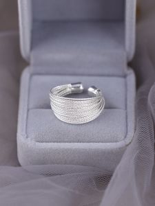 925 Sterling Silver Ring Simple Bracelet Female Fashion Stylish 2023 New Arrival Best Selling Fashion Exaggerated Ring Fashion Lettering Ins