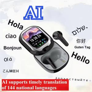 หูฟังเอียร์บัดแบบสไลด์หูฟังสเตอริโอเสียง HD SE-ONE ชุดหูฟังบลูทูธไร้สาย LED หูฟังตัวแปลง ENC ไม่มีเสียงรบกวน AI 144ภาษาสนทนาแบบเรียลไทม์หูฟังเล่นเกมเล่นกีฬาสำหรับโทรศัพท์ Android iPhone