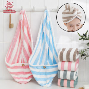 ผ้าเช็ดผมแห้งไว หมวกคลุมผมแห้ง ผ้าขนหนูอาบน้ำ ผ้าคลุมผมแห้ง หมวกคลุมผมนาโน ซับน้ำได้ดี ผมแห้งเร็ว