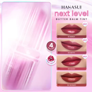HANASUI NEXT LEVEL Butter Balm Tinted Light Weight Full Coverage Lip Glossy Finish with Color Lock Technology Lipstick