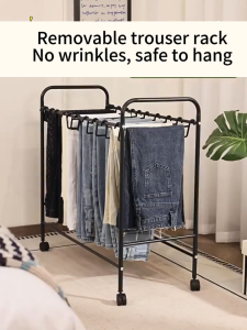 Movable Pants Rack Scalable Clothes Rack Multifunctional Clothes Hanger With Trouser Rack Bedroom