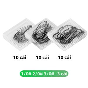 Weihe FISHING | WEIHE 3Set Hộp Móc Câu Cá Đơn Có Gai Chống Vướng Thân Dài Bằng Thép Carbon Được Bảo Vệ Bằng Răng Dành Cho Câu Cá