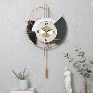 Minimalist Nordic Series Swing Wall Clock Iron Art Hot Sale Home Living Room Clock Simple Retro Creative Wall Decoration 44*64cm