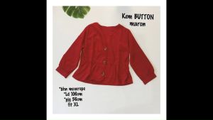 T-OS Atasan Wanita Blus V Button Polos TS10020
