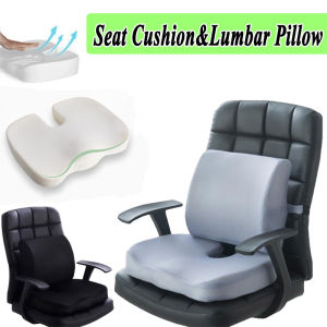 Car Memory Foam Soft Seat Cushion Lumbar Support Pillow Car Seat Office Massage Cushion Breathable Seat Pad for Low Back Pain
