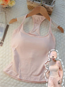 Áo Ba Lỗ Không Tay Màu Hồng Dâu Tây Pure Desire Dành Cho Nữ Mùa Hè Thiết Kế Độc Đáo Áo Vest Không Dây Có Đệm Ngực Áo Ngắn