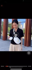 CJH BAG #1103 LEATHER MATERIAL ADJUSTABLE CROSSBODYBAG AND SLINGBAG FOR WOMEN