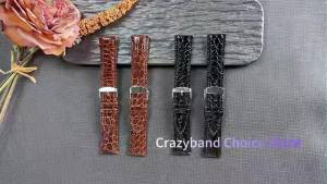 For Omega Crocodile Pattern Leather Watch Band Men Women Butterfly Class Watches Chain 12/14/16/18//19/20/22mm Black Brown Strap