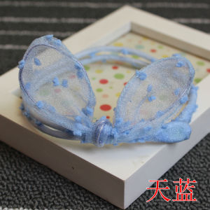 Original Fabric Pearl Butterfly Knot Hair Flower Pot Holder Iron Wire Ball Head Organizer Korean Style Fresh out Fashion Accessory