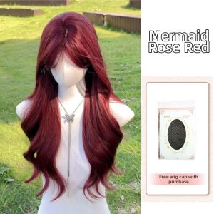 SHANGE | Cosplay Halloween Red Long Straight Human Hair Full Wig