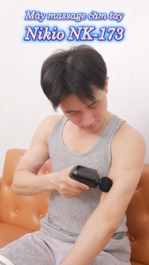 Súng Massage Giãn Cơ Máy Mát Xa Cầm Tay Nikio NK-173 - Thiết Kế Mini Nhỏ Gọn 7 Đầu Matxa Đa Năng Đầu Nhiệt Nóng Pin Sạc Tiện Lợi