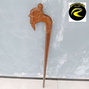 tongkat jalan kayu kelor emas ukir brahmana S31