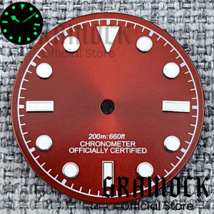 GRAMOCK NH35 29mm Wine Red Pink Black Brown Sterile Watch Dial Gold Rose Gold Index Lume Fit NH35 NH36 ETA2824 PT5000 Movement