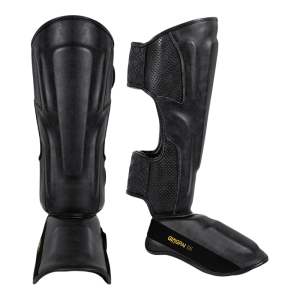 GINGPAI | Professional Thickened Synthetic Leather Leg Guards for Boxing and Muay Thai Training