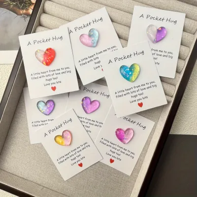 8pcs Cute little heart pocket hug decorated pocket hug with encouragement card special birthday wedding party Valentines