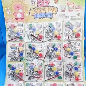 TAIYO DIY Mewarnai Gantungan Akrilik Dengan Manik 4 Warna Mainan Edukasi Melukis