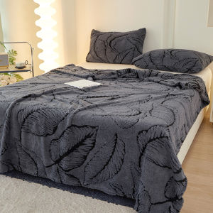Luxurious Thickened Milk Velvet Blanket Single Coral Fleece Bedding Warmth for Nap Time Lightweight Polyester Fiber Quilt Cover