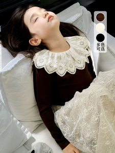 Fashionable Long Sleeve Doll Collar Base Shirt for Girls Autumn Winter New Style Childrens Knitted Sweater Inner Wear Top