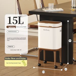 MR.Bin | dustbin with wheels Smart Induction Trash Can High Foot With Wheels