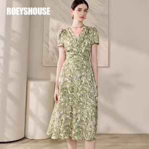 Roey s house | Elegant Floral Satin V-neck Summer Date & Work Dress