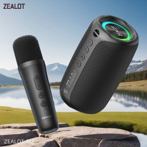 Zealot | ZEALOT-M2 Karaoke Machine Portable bluetooth speaker with 1-2 Wireless Microphone with Enhanced Bass Bluetooth 5.3 10H Play