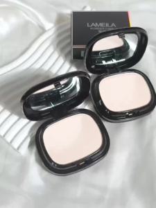 2-Layer Lock Matte Pressed Powder - 24H Oil Control Waterproof & Sweatproof - Natural Coverage Compact Dual Wet/Dry Use with Puff