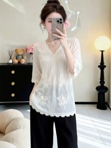AIYITI | Embellished Lace Top Plus Size Light