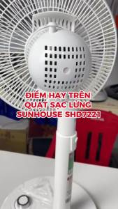 Quạt sạc lửng Sunhouse SHD7221 - Pin Lithium 4500mAh Thời gian sử dụng từ 3-8h - Hàng chính hãng