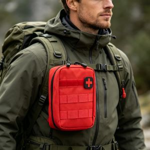 Tactical MOLLE IFAK Medical Pouch Durable Nylon First Aid Bag with Quick Access Zipper for Hunting Camping