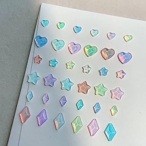 30pcs / Pak Berlian Imitasi Bentuk Hati Untuk Dekorasi Diy Nail Art 3D