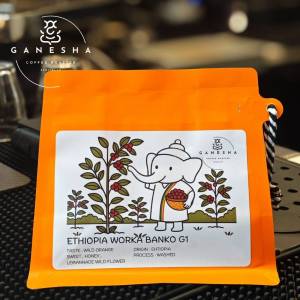 เมล็ดกาแฟคั่ว สด ใหม่ Ethiopia Worka Banko G1 ( Washed Process ) ขนาด 200 g.