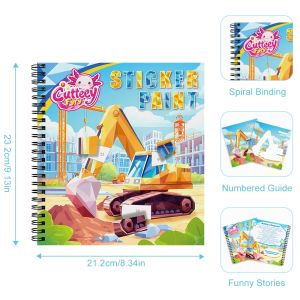 Montessori Sticker Book By Number For Kids Ages 3-8 Educational Busy Puzzle Book With Story Creative Toys For Toddlers Gift