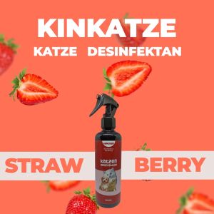 Kinkatze Disinfektan Kandang Hewan Anti Bakteri Virus ALCOHOL FREE | Pet Disinfectant Pembersih Kandang Kasur Tempat Tidur Kucing Anjing Kelinci Spray 250 ml Aroma Strawberry