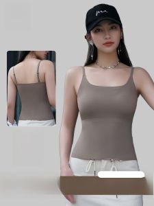 MiiOW | Womens One-Piece Strap Vest Top Summer Outdoor Wear With Chest Pad Base Camisole Shirt Beautiful Back Bra Cover MiiOW